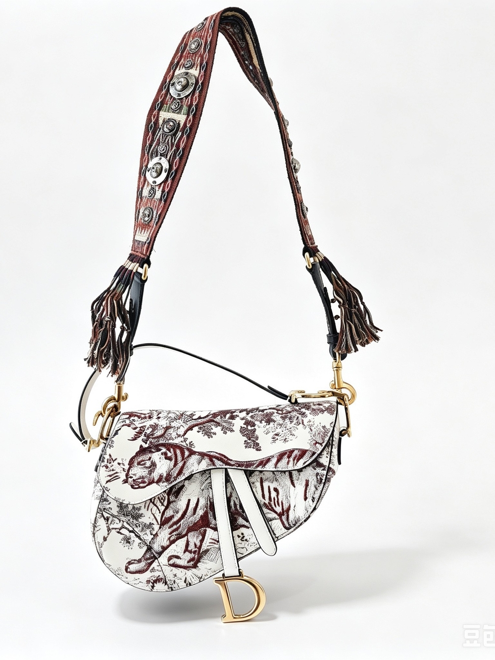 Dior Saddle Bag   Tiger Toile De Jouy Print Saddle Handbag